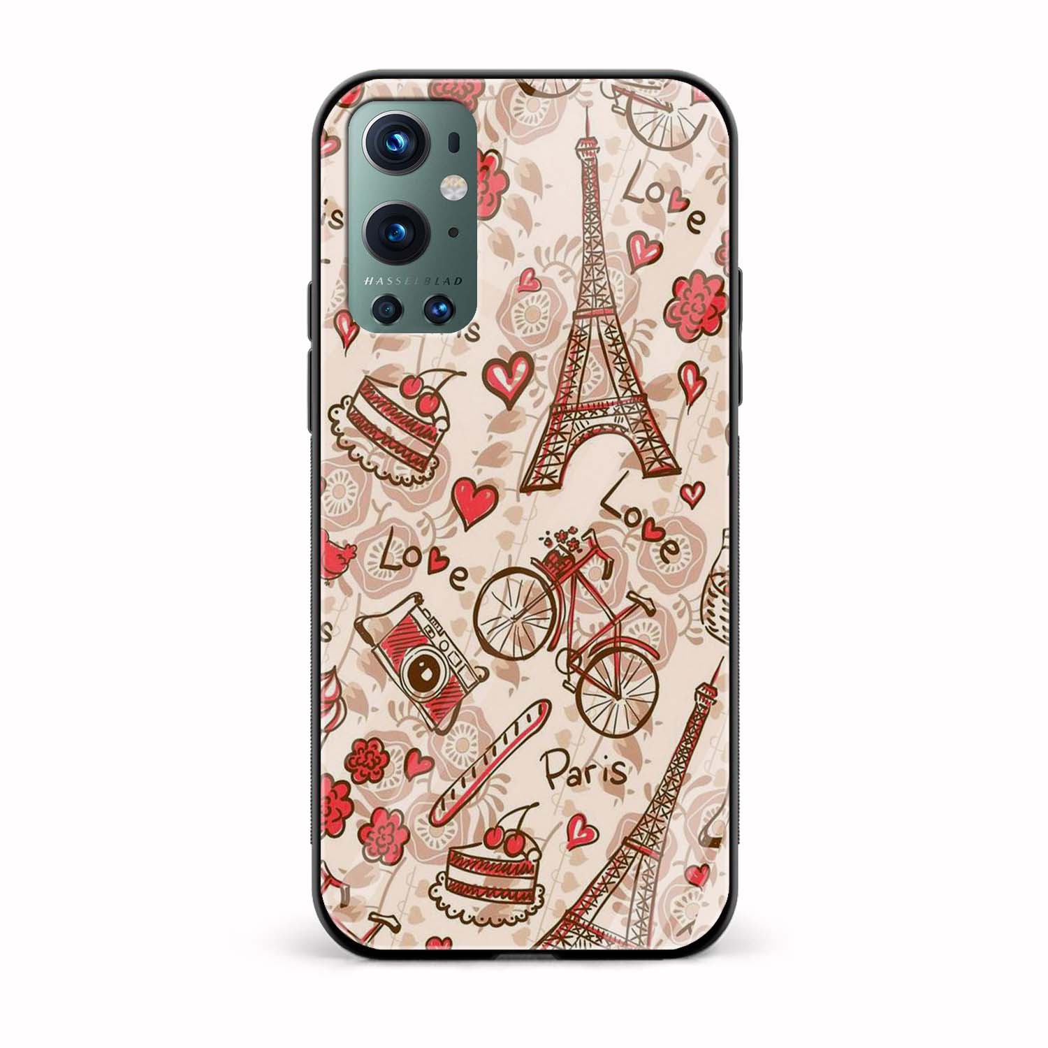 Paris Love Printed Glass Back Phone Case Paris Love Printed Glass Back Phone Case - Image 1