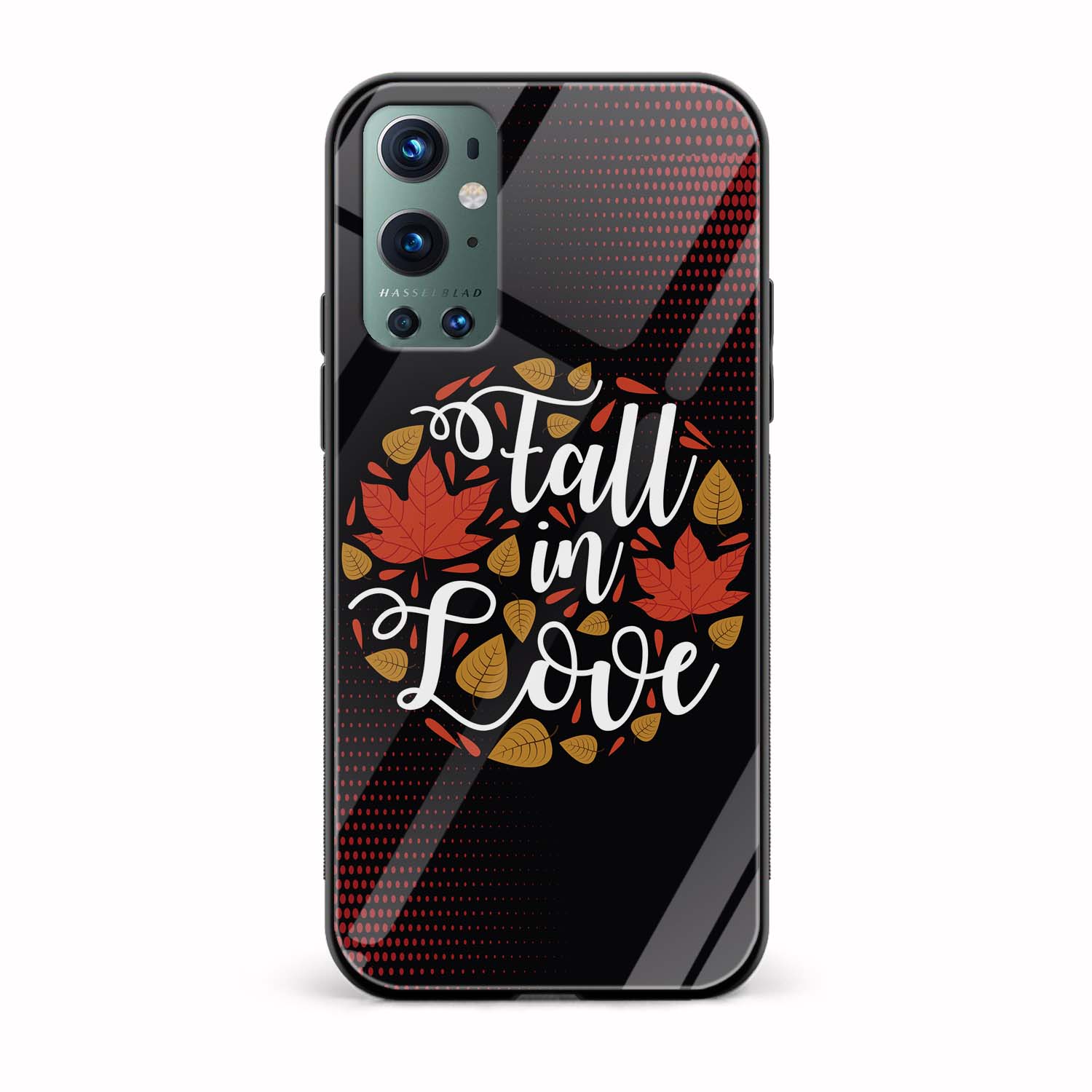 Fall In Love Printed Glass Back Phone Case Fall In Love Printed Glass Back Phone Case - Image 1