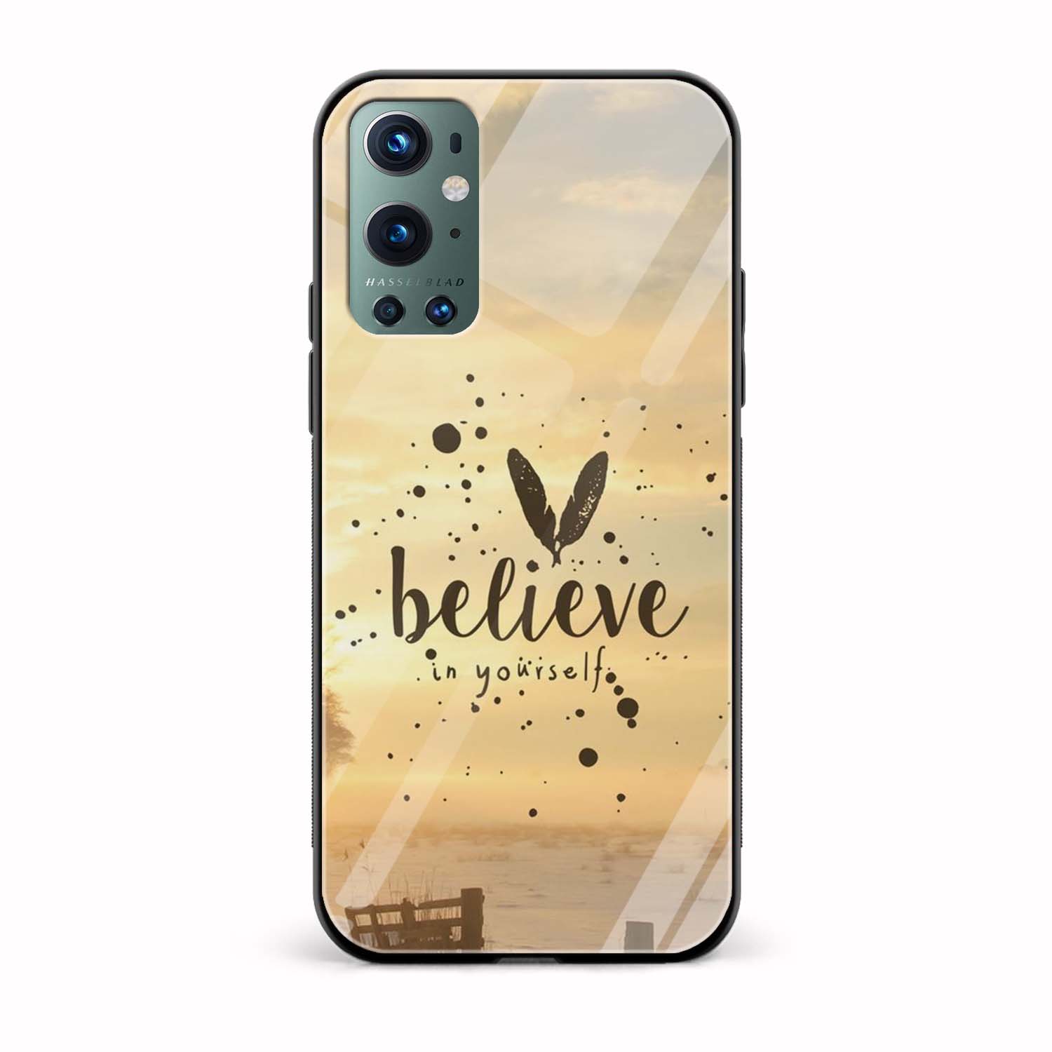 Belive In Yourself Printed Glass Back Phone Case Belive In Yourself Printed Glass Back Phone Case - Image 1