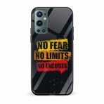 No Fear No Limits No Excuses Printed Glass Back Phone Case