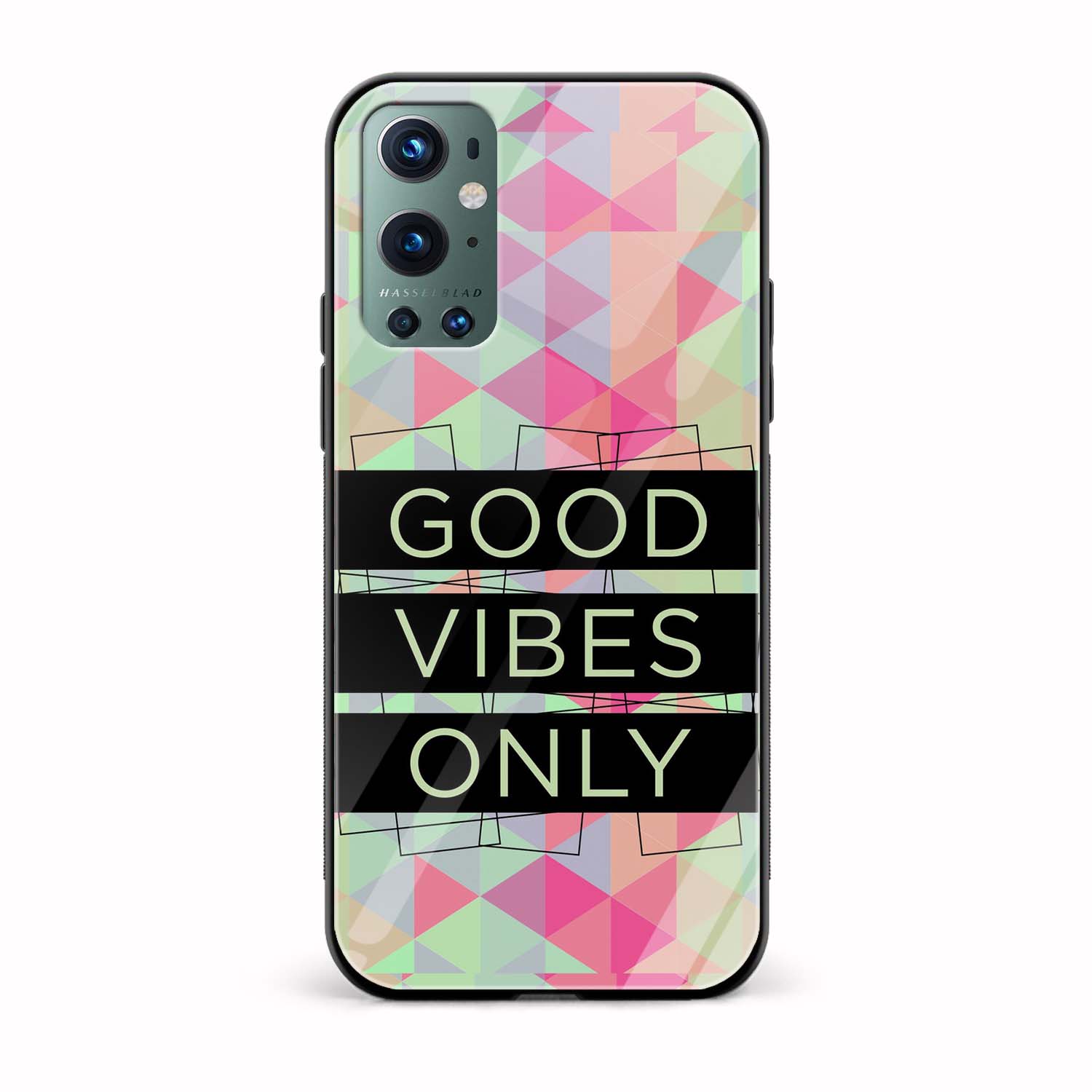 Good Vibes only Printed Glass Back Phone Case Good Vibes only Printed Glass Back Phone Case - Image 1