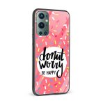Donut Worry Be Happy Printed Glass Back Phone Case - Image 2