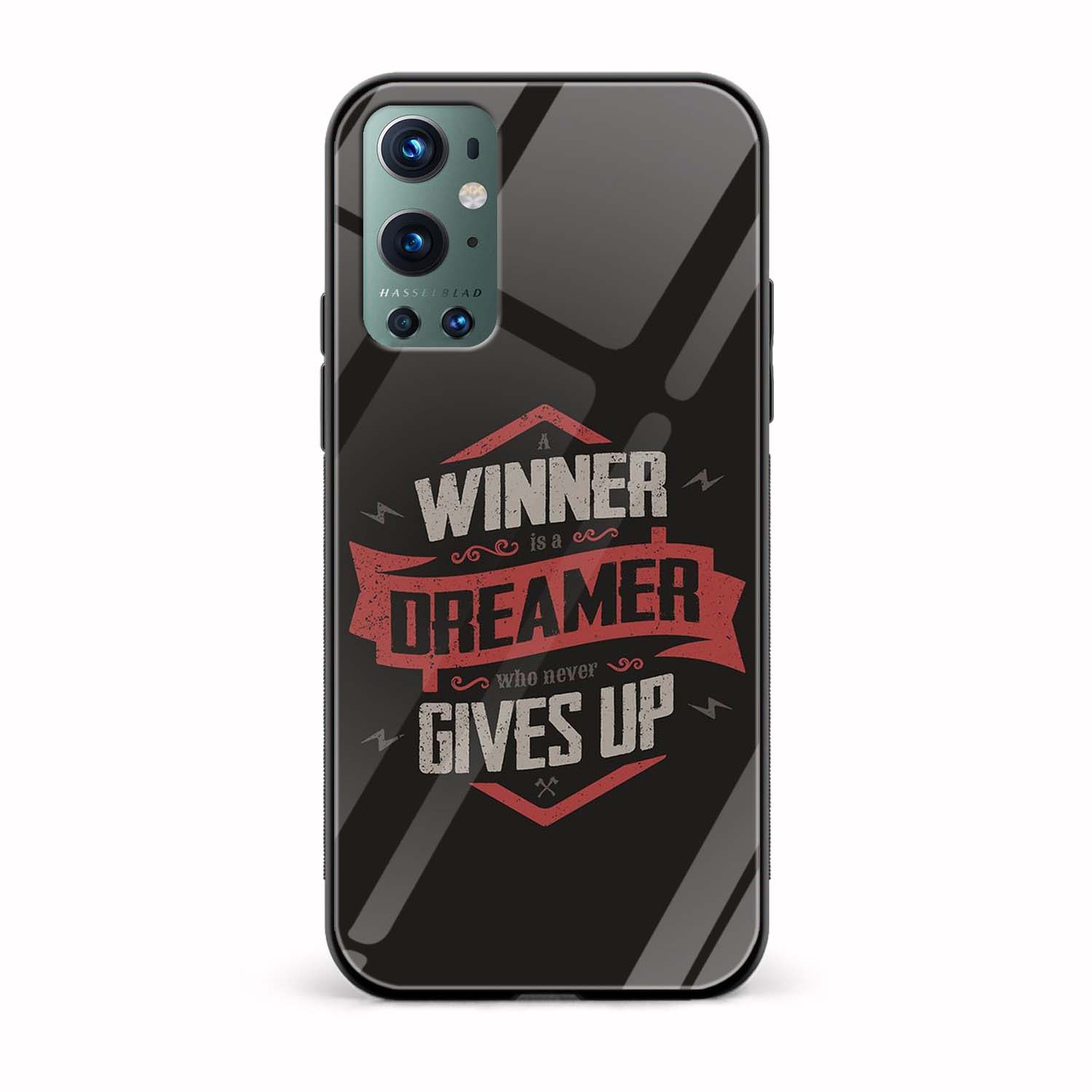 A Winner is a Dreamer Who Never Gives Up Printed Glass Back Phone Case A Winner is a Dreamer Who Never Gives Up Printed Glass Back Phone Case - Image 1