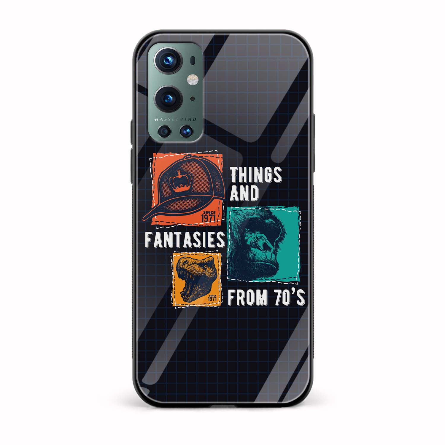 Things And Fantasies From 70's Printed Glass Back Phone Case Things And Fantasies From 70's Printed Glass Back Phone Case - Image 1