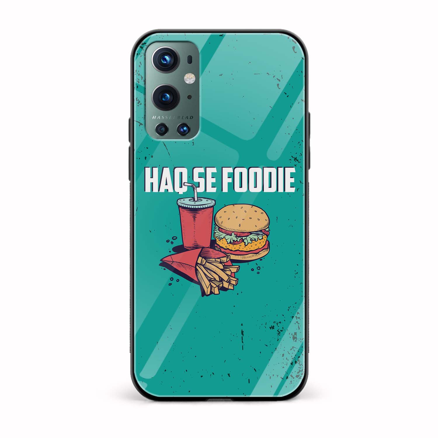 Haq Se Foodie Printed Glass Back Phone Case Haq Se Foodie Printed Glass Back Phone Case - Image 1