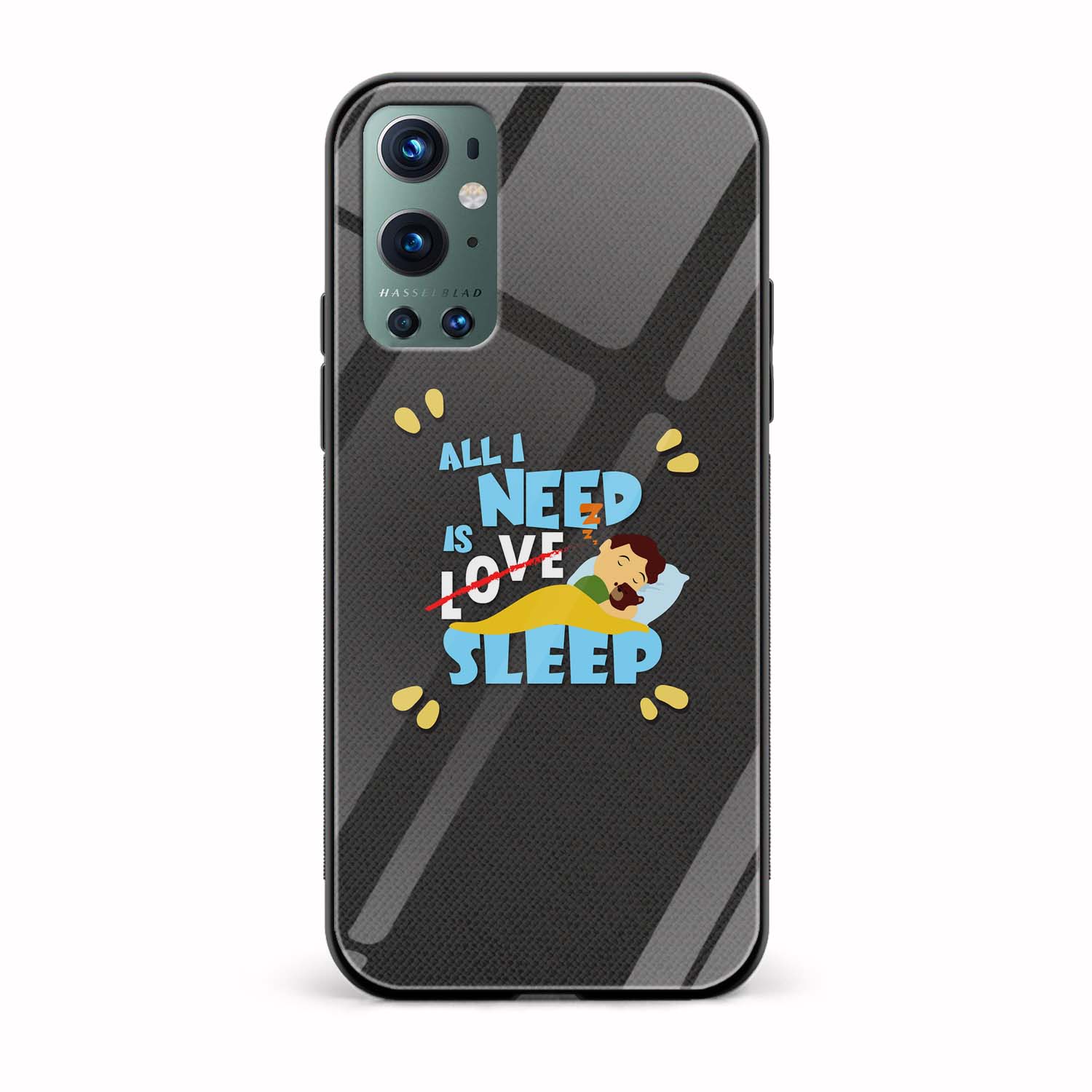 All I Need Is Sleep Printed Glass Back Phone Case All I Need Is Sleep Printed Glass Back Phone Case - Image 1
