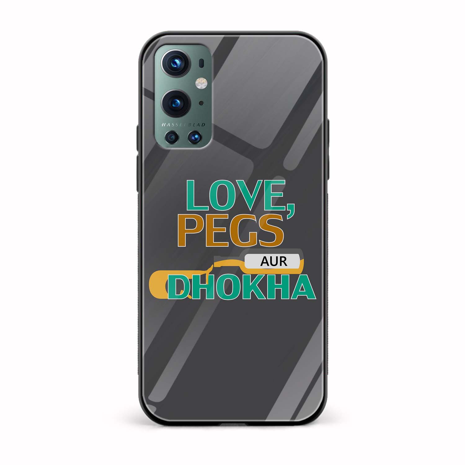 Love Love,Pegs Aur Dhokha Printed Glass Back Phone Case - Image 1