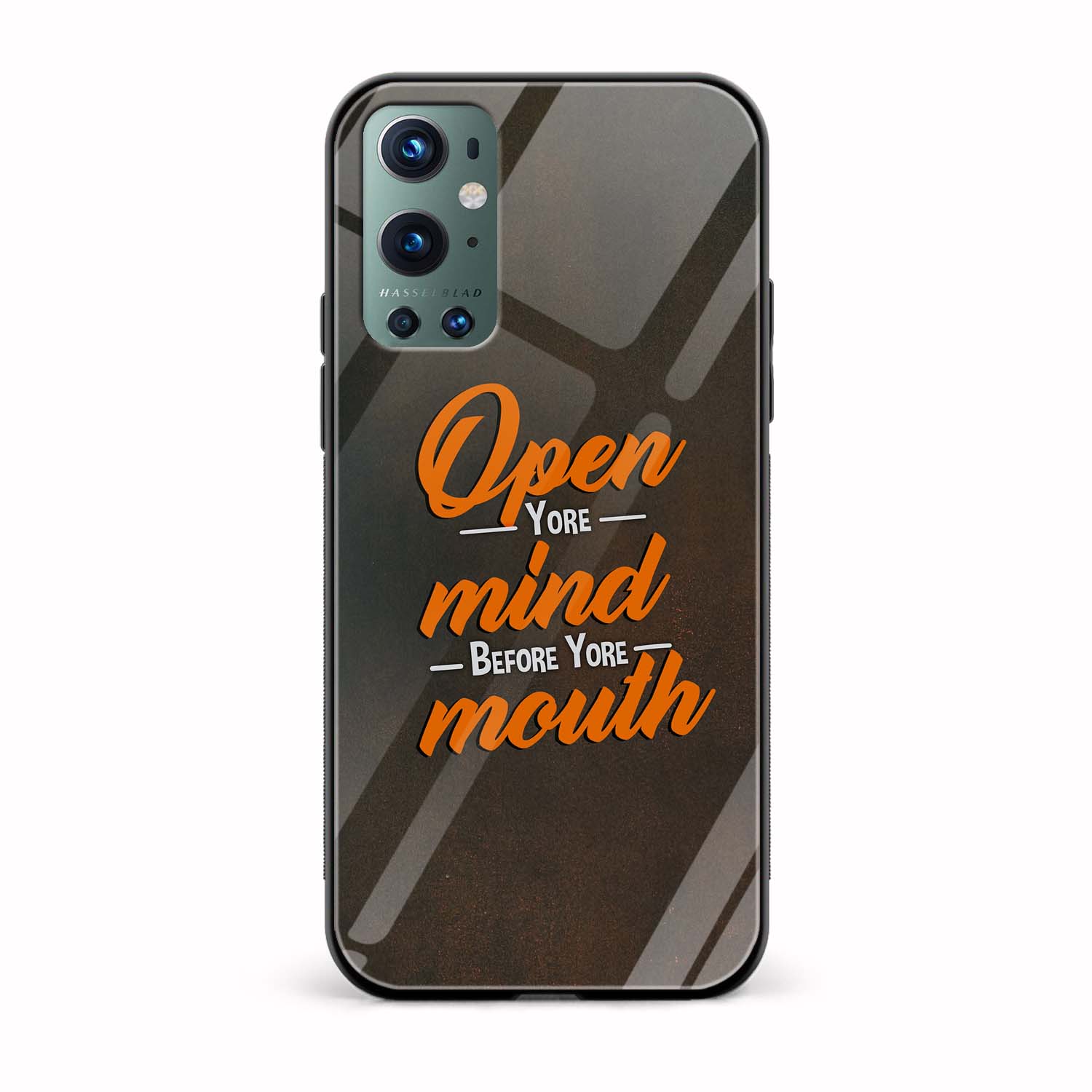 Open Your Mind Before Your Mouth Printed Glass Back Phone Case Open Your Mind Before Your Mouth Printed Glass Back Phone Case - Image 1