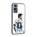 Messi Jersey 10 Back View  Glass Back Phone Case - Image 2