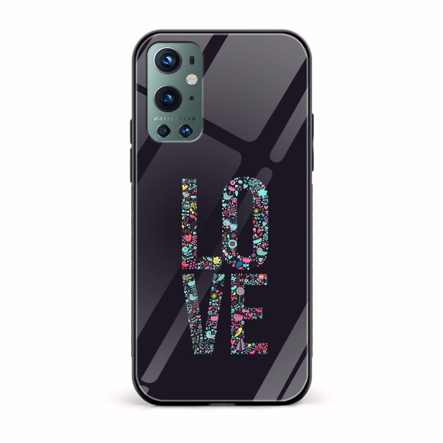 Floral LOVE Glass Back Phone Case Floral LOVE Glass Back Phone Case - Image 1