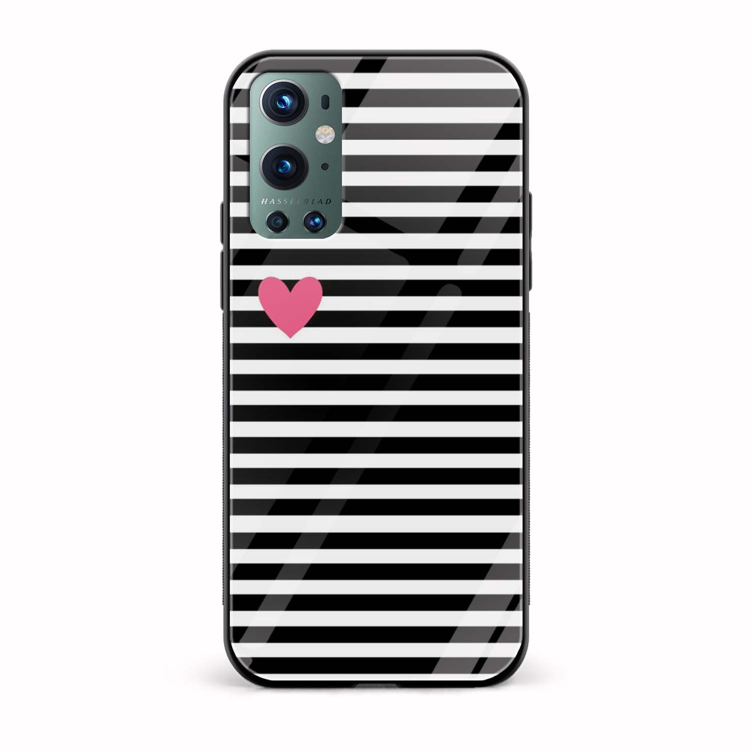 Black and White Grid Pattern Glass Back Phone Case Black and White Grid Pattern Glass Back Phone Case - Image 1