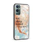 Eat Sleep Travel Repeat Map  Glass Back Phone Case - Image 2