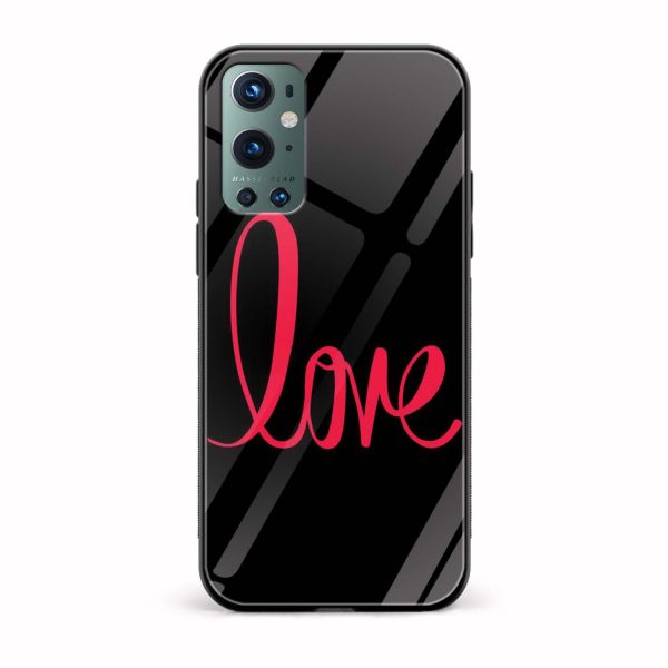 Love -Black  Glass Back Phone Case