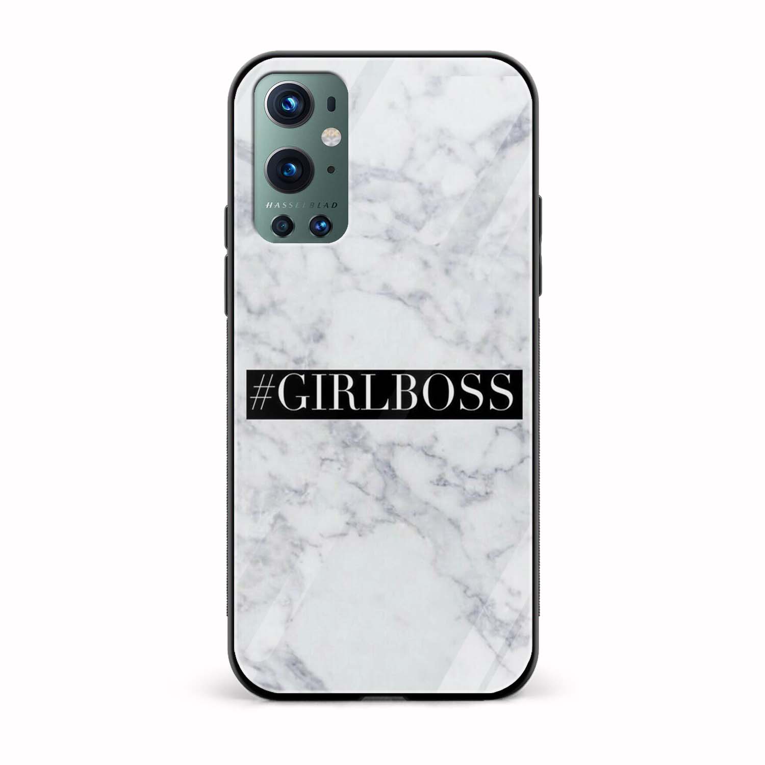 Girl Boss Marble Glass Back Phone Case Girl Boss Marble Glass Back Phone Case - Image 1