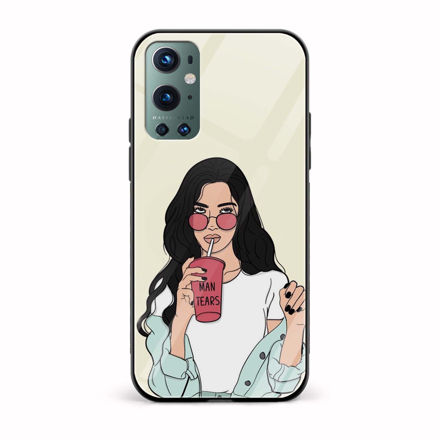 Suck Man Tears Glass Back Phone Case Suck Man Tears Glass Back Phone Case - Image 1