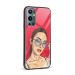 Girl With Specs  Glass Back Phone Case - Image 2