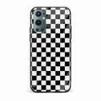 Black and White Checks  Glass Back Phone Case