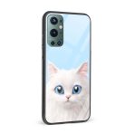 Blue Eyes Cat Glass Back Phone Case - Image 2
