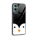Cute Penguin Face  Glass Back Phone Case - Image 2