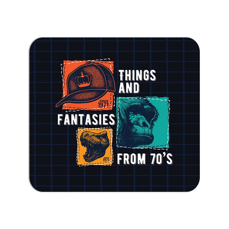 Things And Fantasies From 70's Printed Mouse Pad Things And Fantasies From 70's Printed Mouse Pad - Image 1