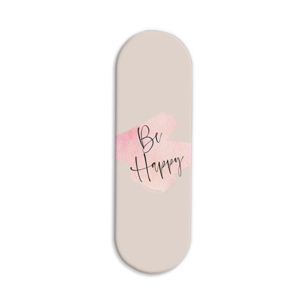 Be Happy Printed Slider Phone Grip Holder
