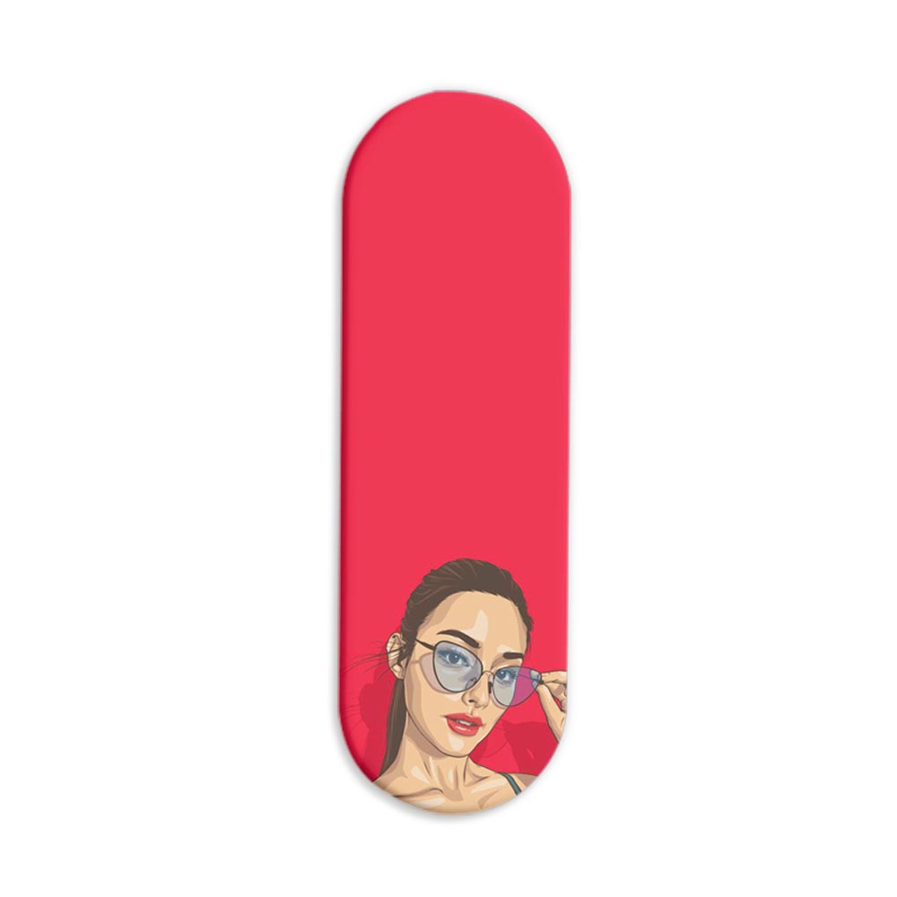 Girl With Specs Printed Slider Phone Grip Holder Girl With Specs Printed Slider Phone Grip Holder - Image 1