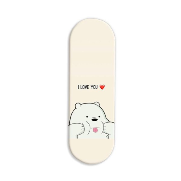 I Love You Bear Printed Slider Phone Grip Holder