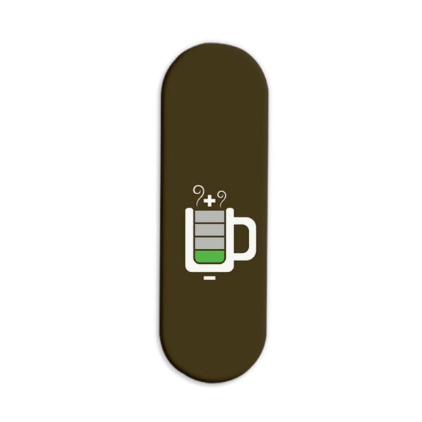 Coffee Battery Meter Printed Slider Phone Grip Holder