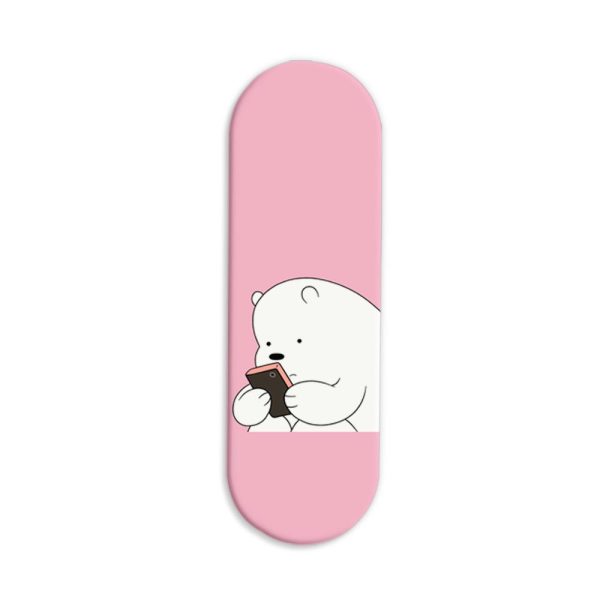 Minimal - Cute Bear Printed Slider Phone Grip Holder