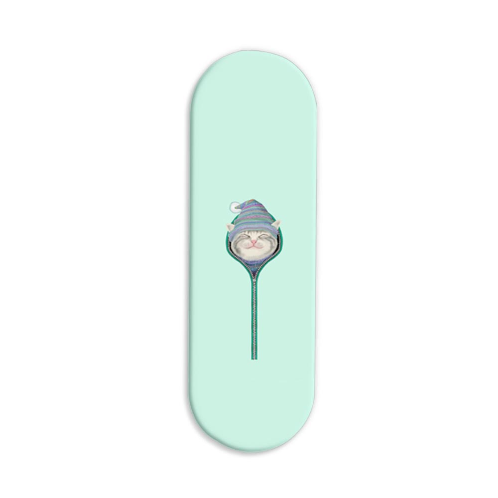 Minimal - Cat Printed Slider Phone Grip Holder Minimal - Cat Printed Slider Phone Grip Holder - Image 1