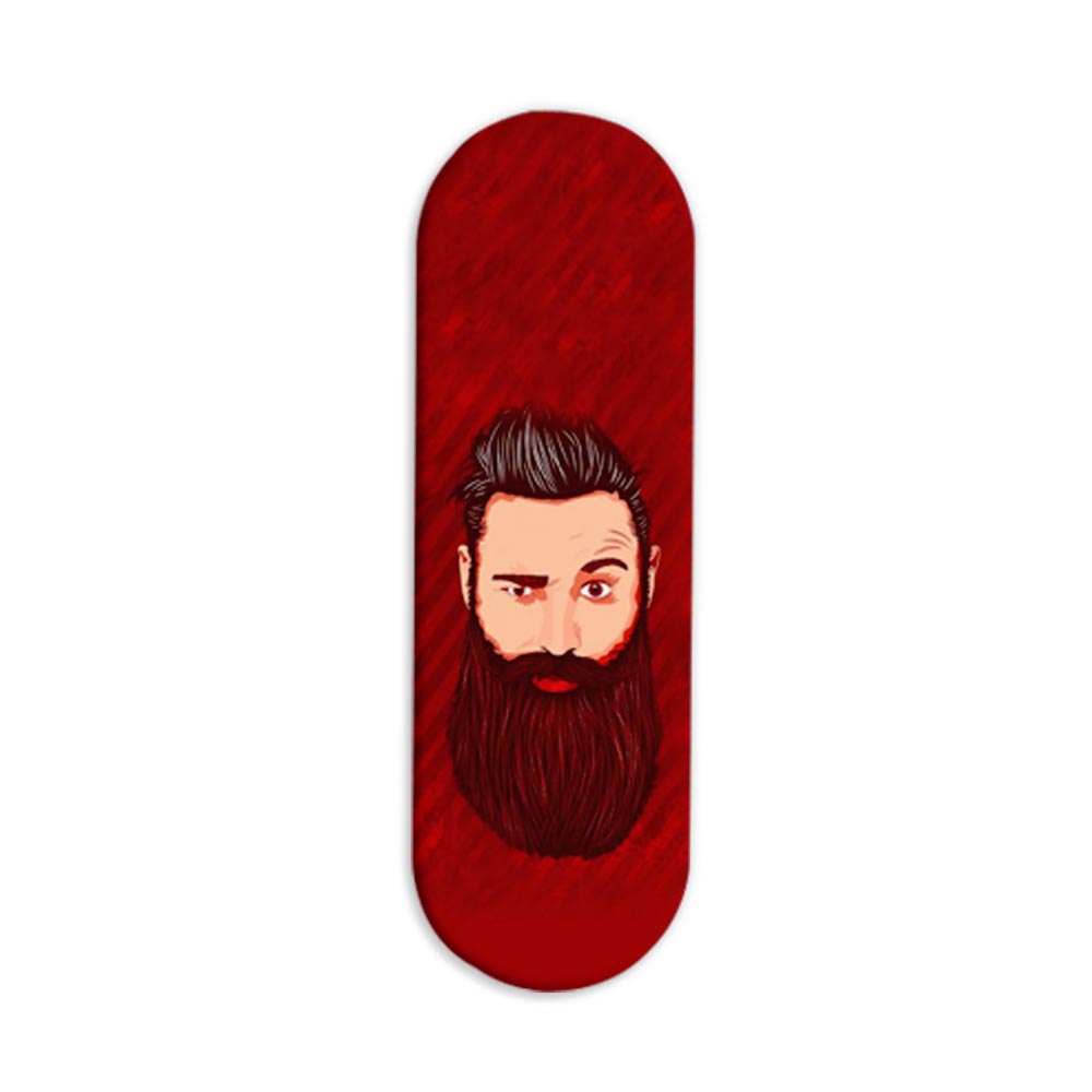 Moustache and Beard Printed Slider Phone Grip Holder Moustache and Beard Printed Slider Phone Grip Holder - Image 1