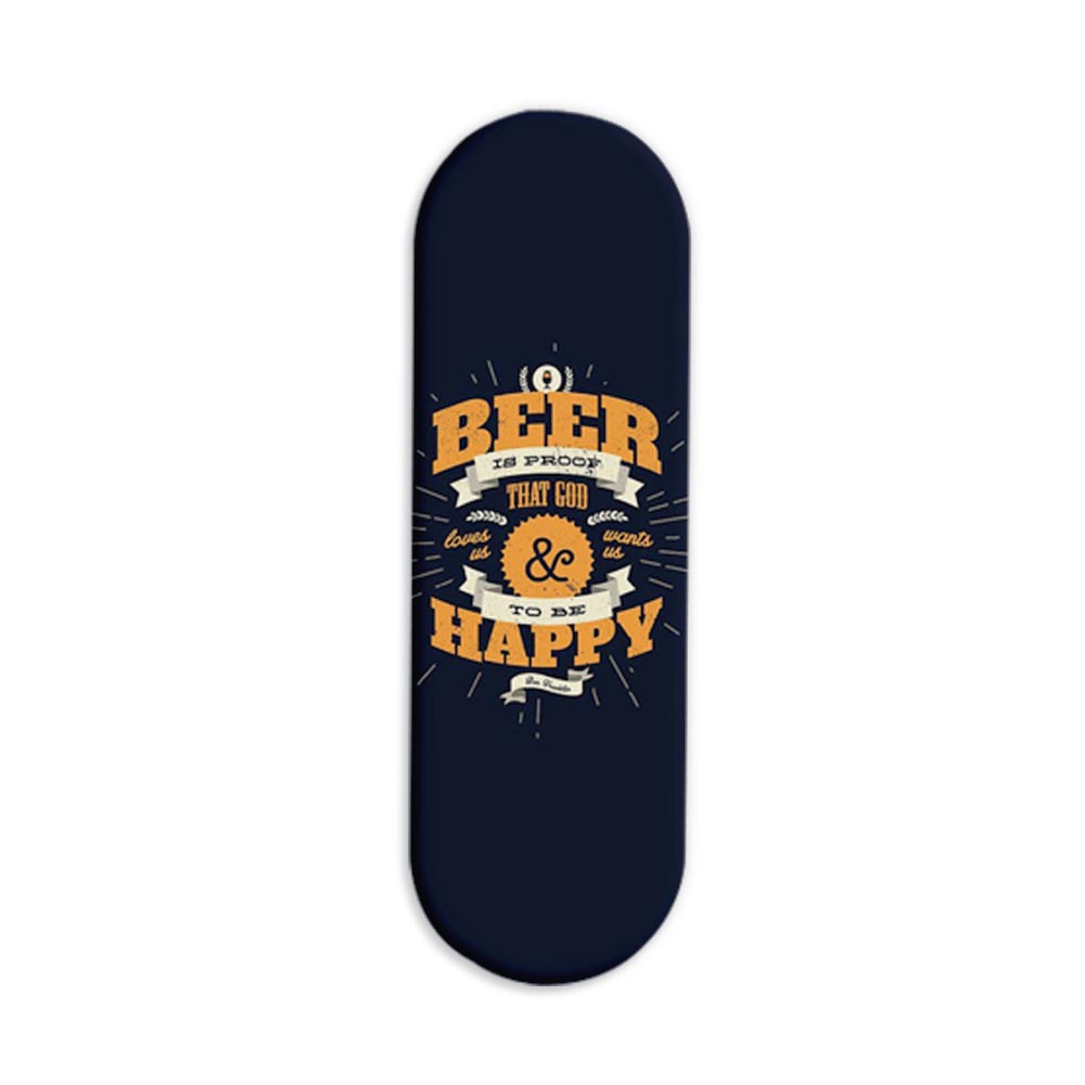 Typography - Beer Printed Slider Phone Grip Holder Typography - Beer Printed Slider Phone Grip Holder - Image 1