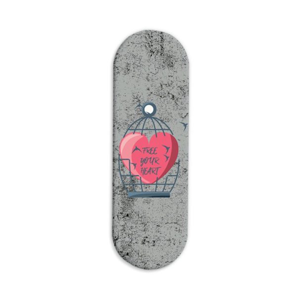 Free Your Heart Printed Slider Phone Grip Holder