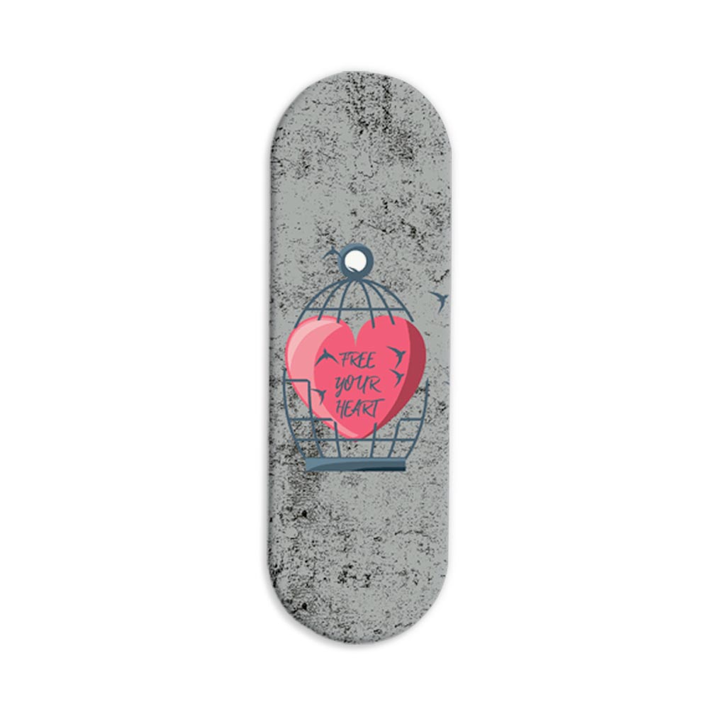 Free Your Heart Printed Slider Phone Grip Holder Free Your Heart Printed Slider Phone Grip Holder - Image 1