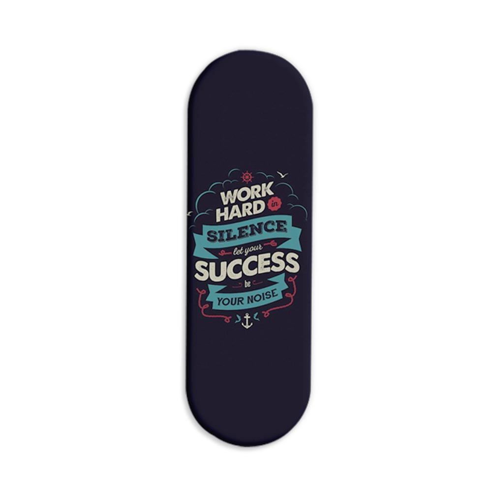 Work Hard In Silence Printed Slider Phone Grip Holder Work Hard In Silence Printed Slider Phone Grip Holder - Image 1