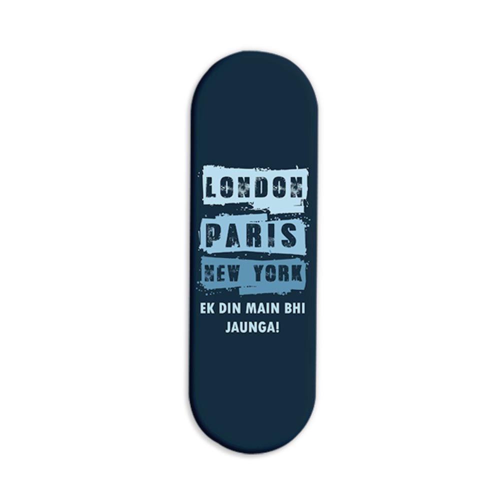 London Paris NewYork EK Din Main Bhi Jaunga Printed Slider Phone Grip Holder London Paris NewYork EK Din Main Bhi Jaunga Printed Slider Phone Grip Holder - Image 1