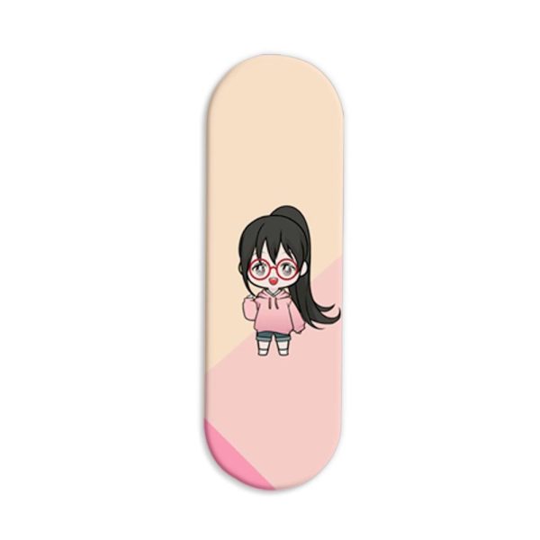 Cute Minimal Girl Printed Slider Phone Grip Holder