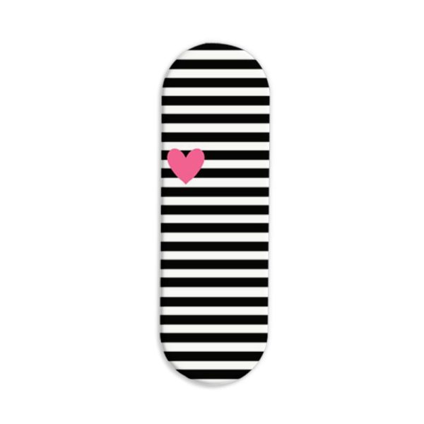 Black and White Grid Pattern  Printed Slider Phone Grip Holder
